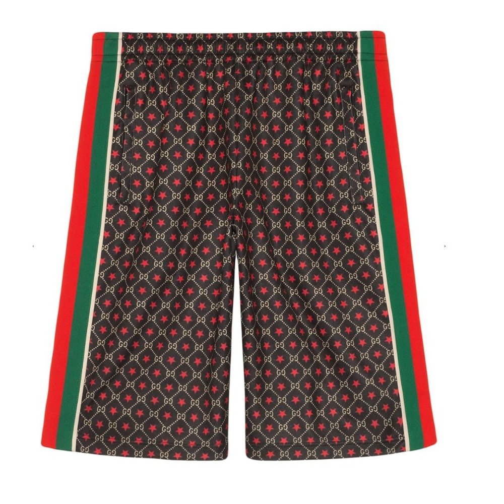 Gucci GG Star Print Track Shorts in Black NEW WITH TAGS